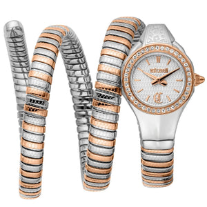 Just Cavalli Vita White Dial Two Tone Steel Strap Watch for Women - JC1L355M0065