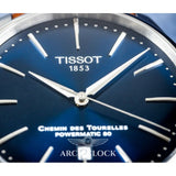 Tissot Chemin des Tourelles Automatic Powermatic 80 Blue Dial Brown Leather Strap Watch for Men - T139.407.16.041.00