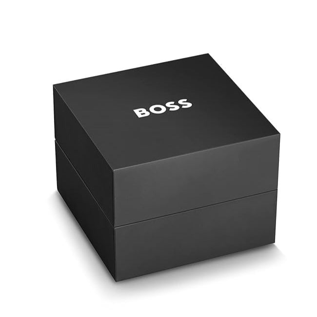 Hugo Boss Gregor Chronograph Black Dial Black Leather Strap Watch for Men - 1514049