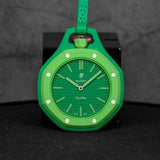Swatch Royal Pop Green Dial Green Leather Strap Watch for Men - Green Eight
