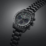 Seiko Prospex Speedtimer The Black Series Limited Edition Black Dial Black Steel Strap Watch for Men - SSC917