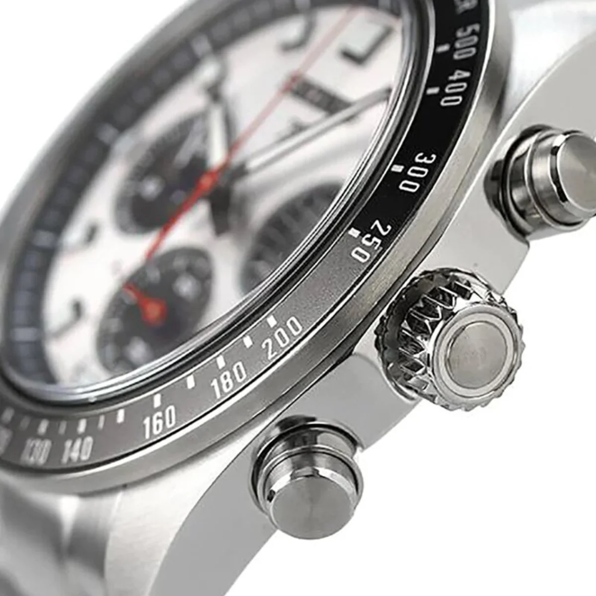 Seiko Prospex Speedtimer Solar Chronograph Silver Dial Silver Steel Strap Watch for Men - SSC911