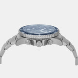 Emporio Armani World Explorer Chronograph Blue Dial Silver Steel Strap Watch for Men - AR11681