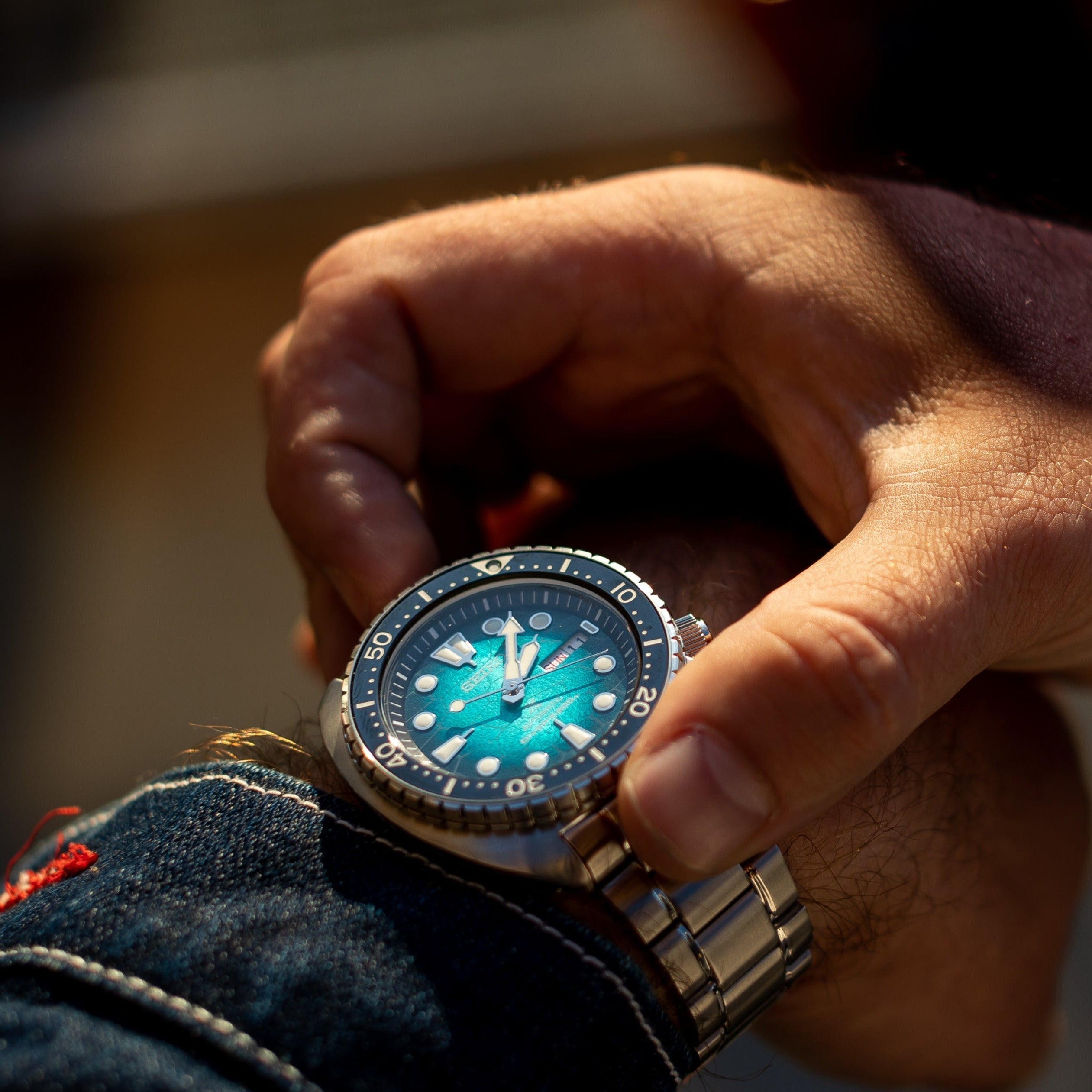 Seiko US Special Edition Automatic Green Dial Silver Steel Strap Watch for Men - SRPH57