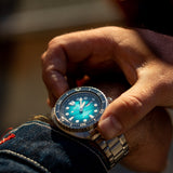 Seiko US Special Edition Automatic Green Dial Silver Steel Strap Watch for Men - SRPH57