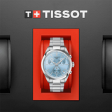 Tissot PR 100 Chronograph Light Blue Dial Silver Steel Strap Watch for Men - T150.417.11.351.00