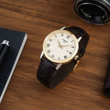 Tissot Classic Dream Ivory Dial Brown Leather Strap Watch for Men - T129.410.26.263.00