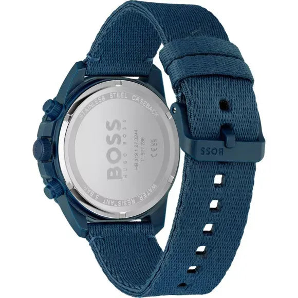 Hugo Boss Admiral Chronograph Blue Dial Blue Nylon Strap Watch for Men - 1513919