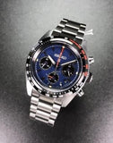 Seiko Prospex Speedtimer Solar Chronograph Blue Dial Silver Steel Strap Watch for Men - SSC815