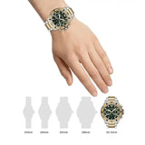 Emporio Armani Sea Explorer Chronograph Green Dial Two Tone Steel Strap Watch for Men - AR11586