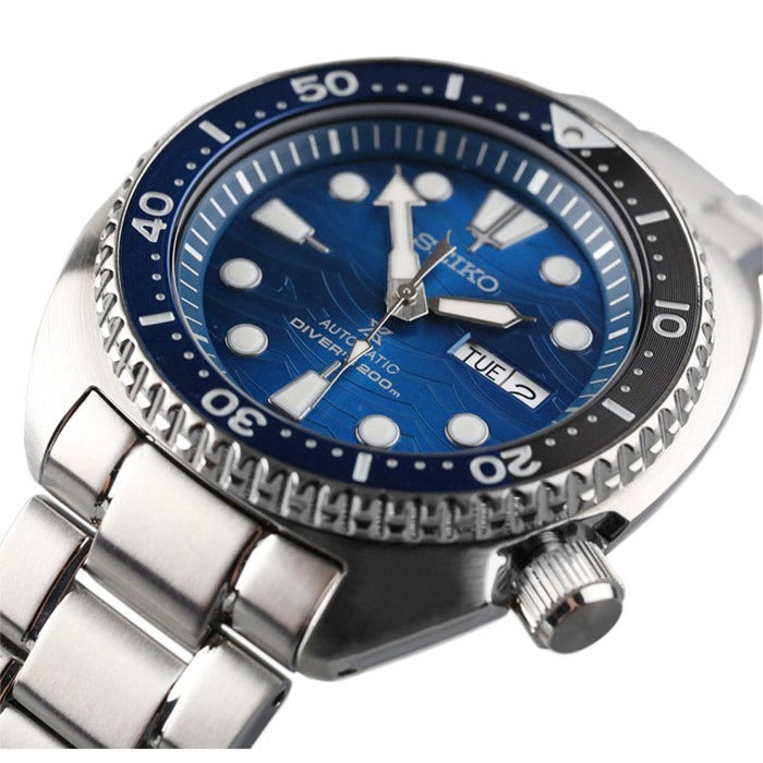 Seiko Prospex Save The Ocean Diver's Automatic Blue Dial Silver Steel Strap Watch for Men - SRPD21J1