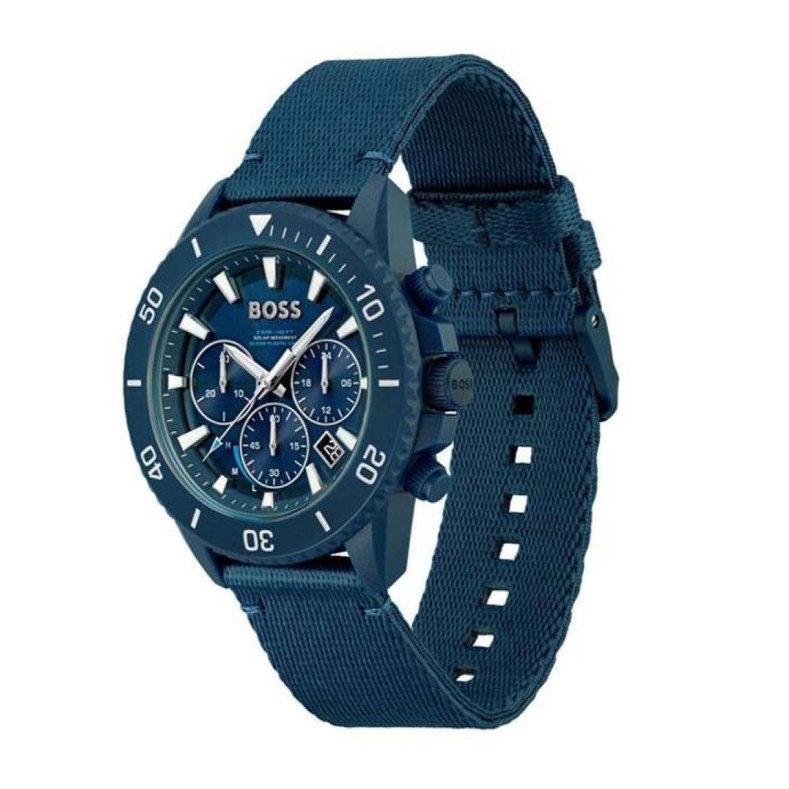 Hugo Boss Admiral Chronograph Blue Dial Blue Nylon Strap Watch for Men - 1513919