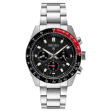 Seiko Prospex Speedtimer Solar Chronograph Black Dial Silver Steel Strap Watch for Men - SSC915