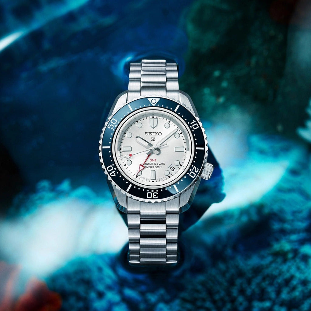 Seiko Prospex 1968 Heritage Diver's GMT 60th Anniversary White Dial Silver Steel Strap Watch for Men - SPB519J1