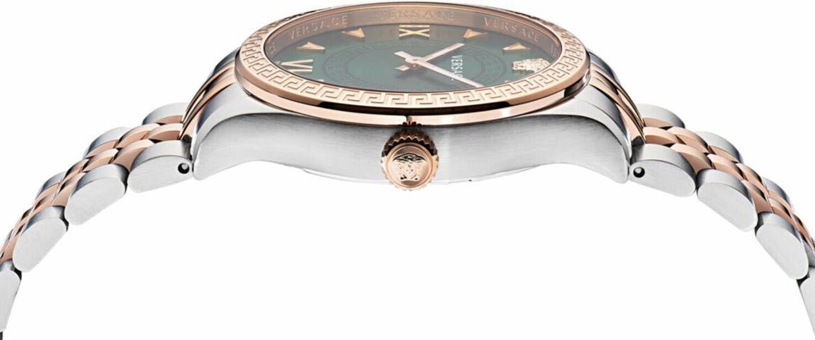 Versace Hellenyium Quartz Green Dial Two Tone Steel Strap Watch for Women - VE2S00422