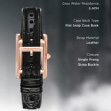 Emporio Armani Genni Silver Dial Black Leather Strap Watch for Women - AR11624