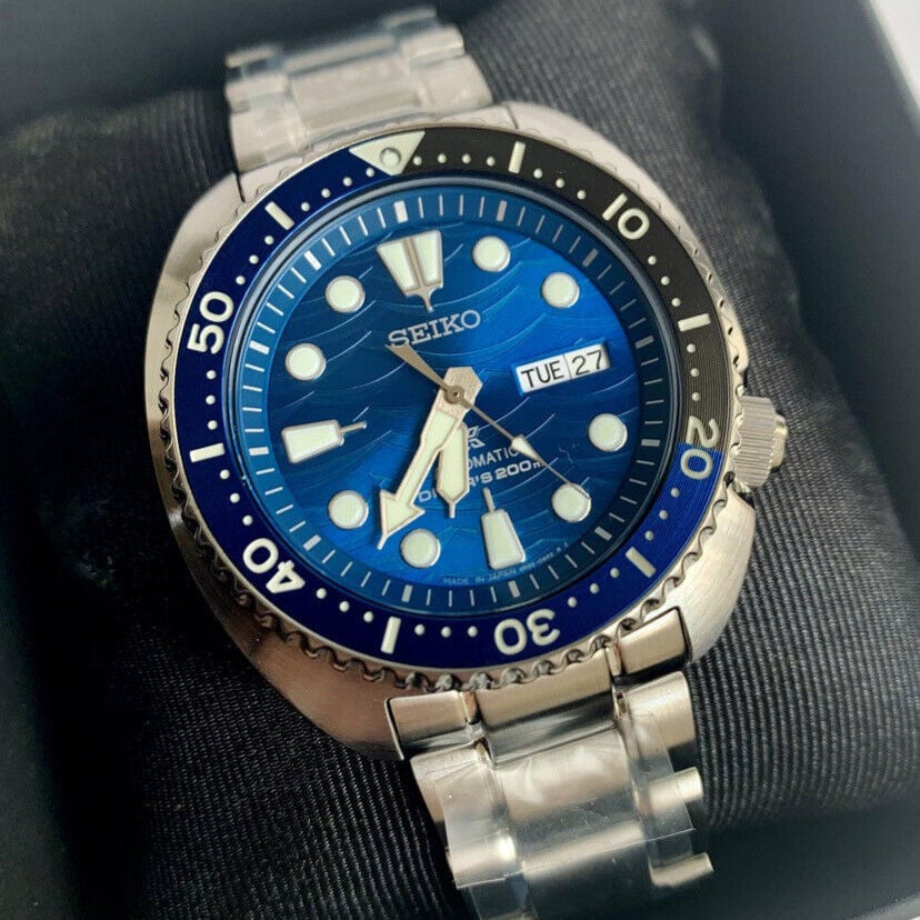 Seiko Prospex Save The Ocean Diver's Automatic Blue Dial Silver Steel Strap Watch for Men - SRPD21J1