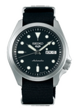 Seiko 5 Sports Automatic Black Dial Black Nylon Strap Watch for Men - SRPE67K1