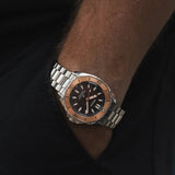 Seiko Prospex Polygonal Sea Diver Automatic Black Dial Silver Steel Strap Watch for Men - SPB485J1