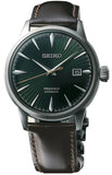 Seiko Presage Cocktail Time Automatic Green Dial Brown Leather Strap Watch for Men - SRPD37J1