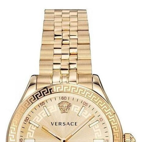 Versace Virtus Quartz Gold Dial Gold Steel Strap Watch for Women - VEHU00720