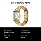 Emporio Armani Genni Crystals Mother of Pearl Dial Gold Steel Strap Watch for Women - AR11659