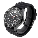 Citizen Mechanical Automatic Black Dial Black Rubber Strap Watch for Men - NJ0125-11E