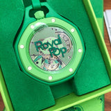 Swatch Royal Pop Green Dial Green Leather Strap Watch for Men - Green Eight