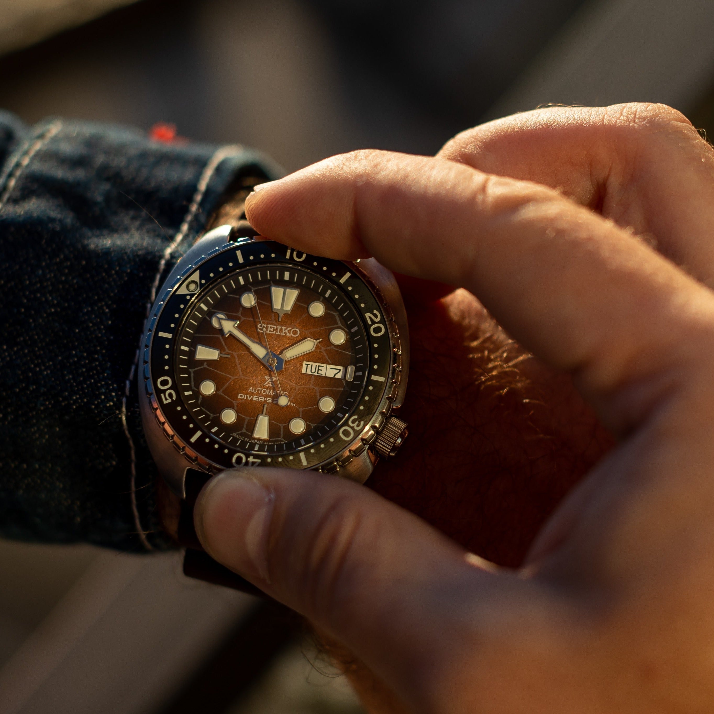 Seiko Prospex US Special Edition King Turtle Automatic Brown Dial Silver Steel Strap Watch for Men - SRPH55