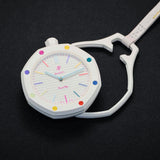 Swatch Royal Pop White Dial White Leather Strap Watch for Men - Huit Blanc