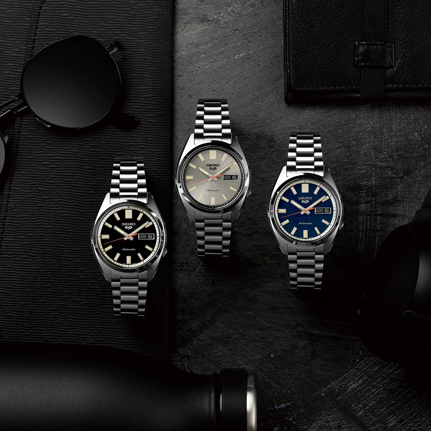 Seiko 5 Sports SNXS Automatic Blue Dial Silver Steel Strap Watch for Men - SRPK87K1