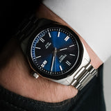 Tissot PRC 100 Solar Quartz Blue Dial Silver Steel Strap Watch for Men - T151.422.11.041.00