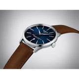 Tissot Chemin des Tourelles Automatic Powermatic 80 Blue Dial Brown Leather Strap Watch for Men - T139.407.16.041.00