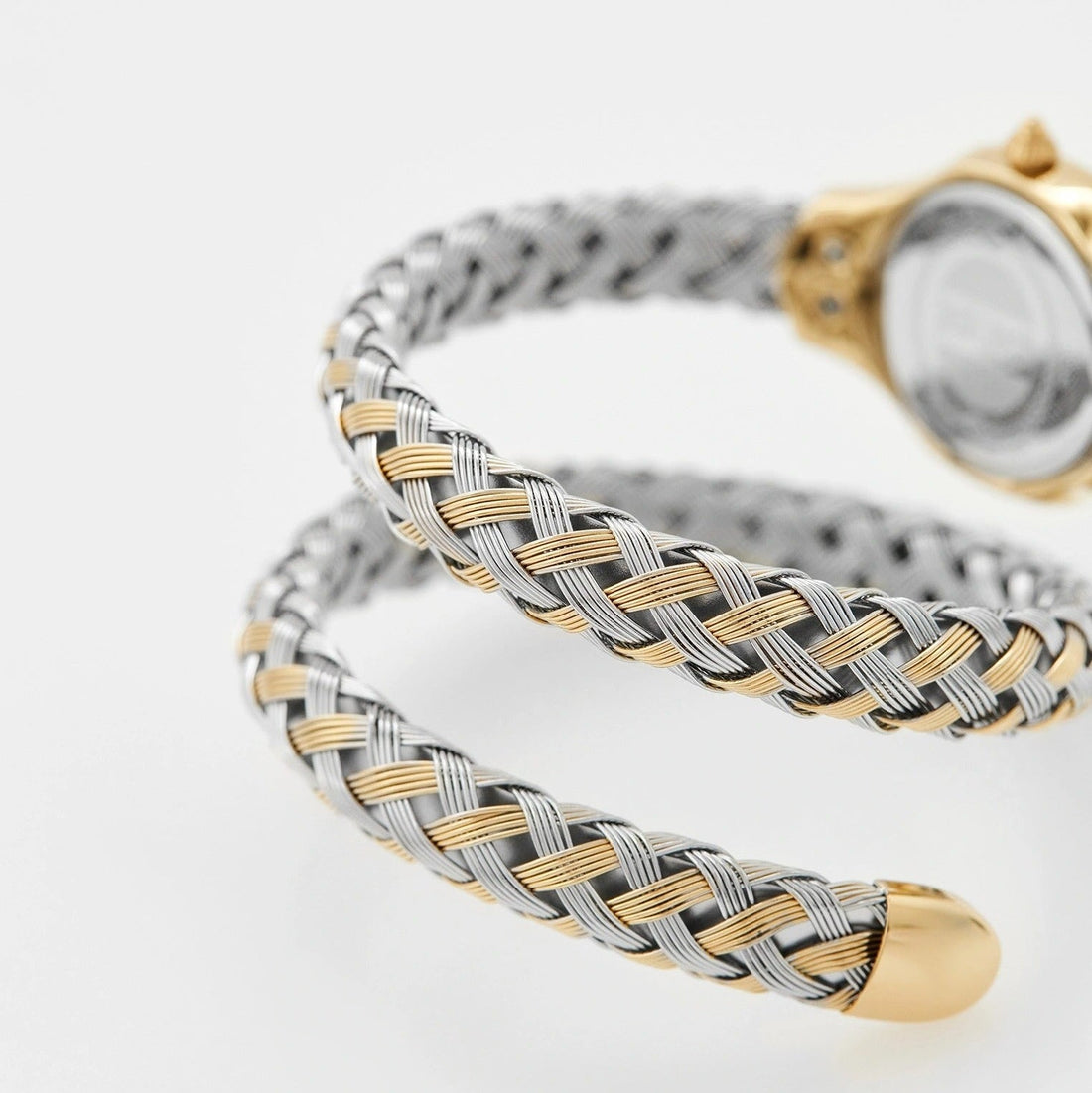 Just Cavalli Twined Mother of Pearl Dial Two Tone Steel Strap Watch for Women  - JC1L305M0055