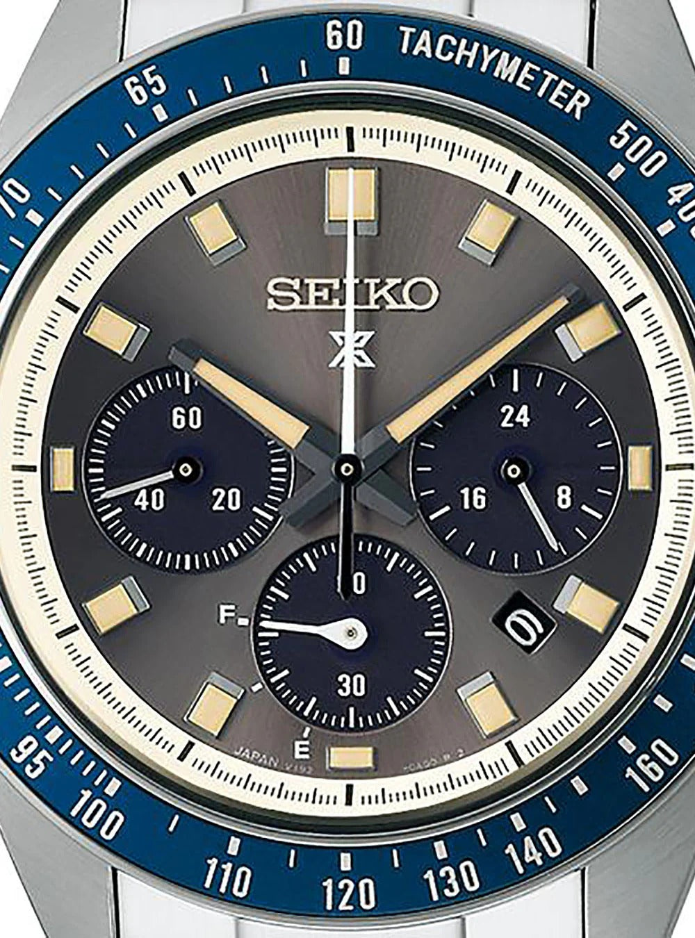 Seiko Prospex Speedtimer Solar Chronograph Grey Dial Silver Steel Strap Watch for Men - SSC939