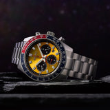 Seiko Prospex Solar Chronograph 1969 Re-interpretation Orange Dial Silver Steel Strap Watch for Men - SSC947