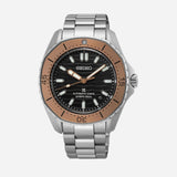 Seiko Prospex Polygonal Sea Diver Automatic Black Dial Silver Steel Strap Watch for Men - SPB485J1