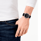 Tissot T-Sport Gent XL Black Dial Black Leather Strap Watch for Men - T116.410.16.057.00