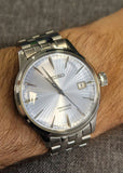 Seiko Presage Cocktail Time Automatic Ice Blue Dial Silver Steel Strap Watch for Men - SRPE19J1