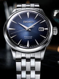 Seiko Presage Cocktail Time Automatic Blue Dial Silver Steel Strap Watch for Men - SRPB41J1