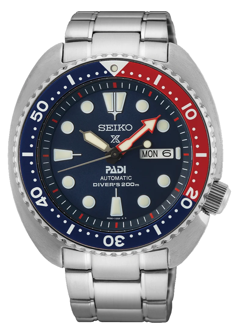 Seiko Prospex PADI Special Edition Automatic Blue Dial Silver Steel Strap Watch for Men - SRPE99