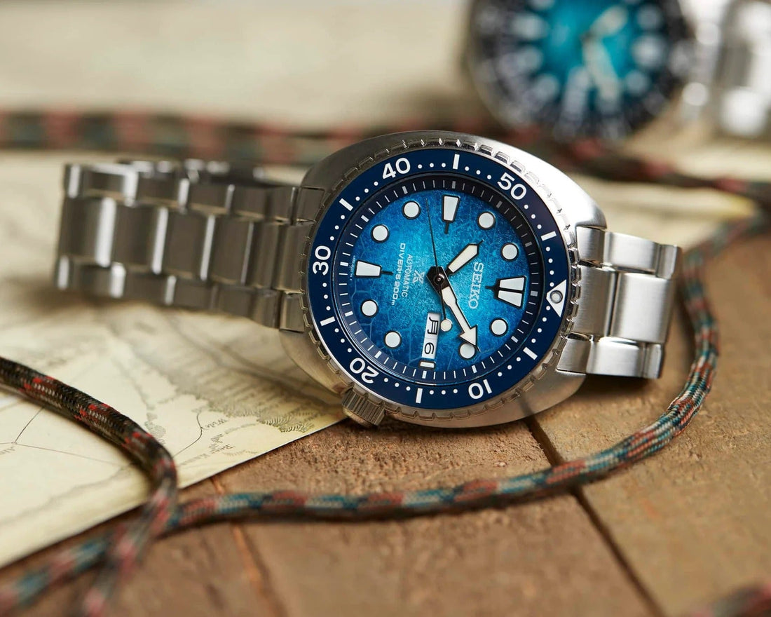 Seiko Prospex US Special Edition Automatic Blue Dial Silver Steel Strap Watch for Men - SRPH59