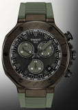 Tissot T Race Chronograph Black Dial Green Rubber Strap Watch for Men - T141.417.37.061.02