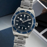 Tudor Black Bay Blue Dial Silver Steel Strap Watch for Men - 79030B-0001