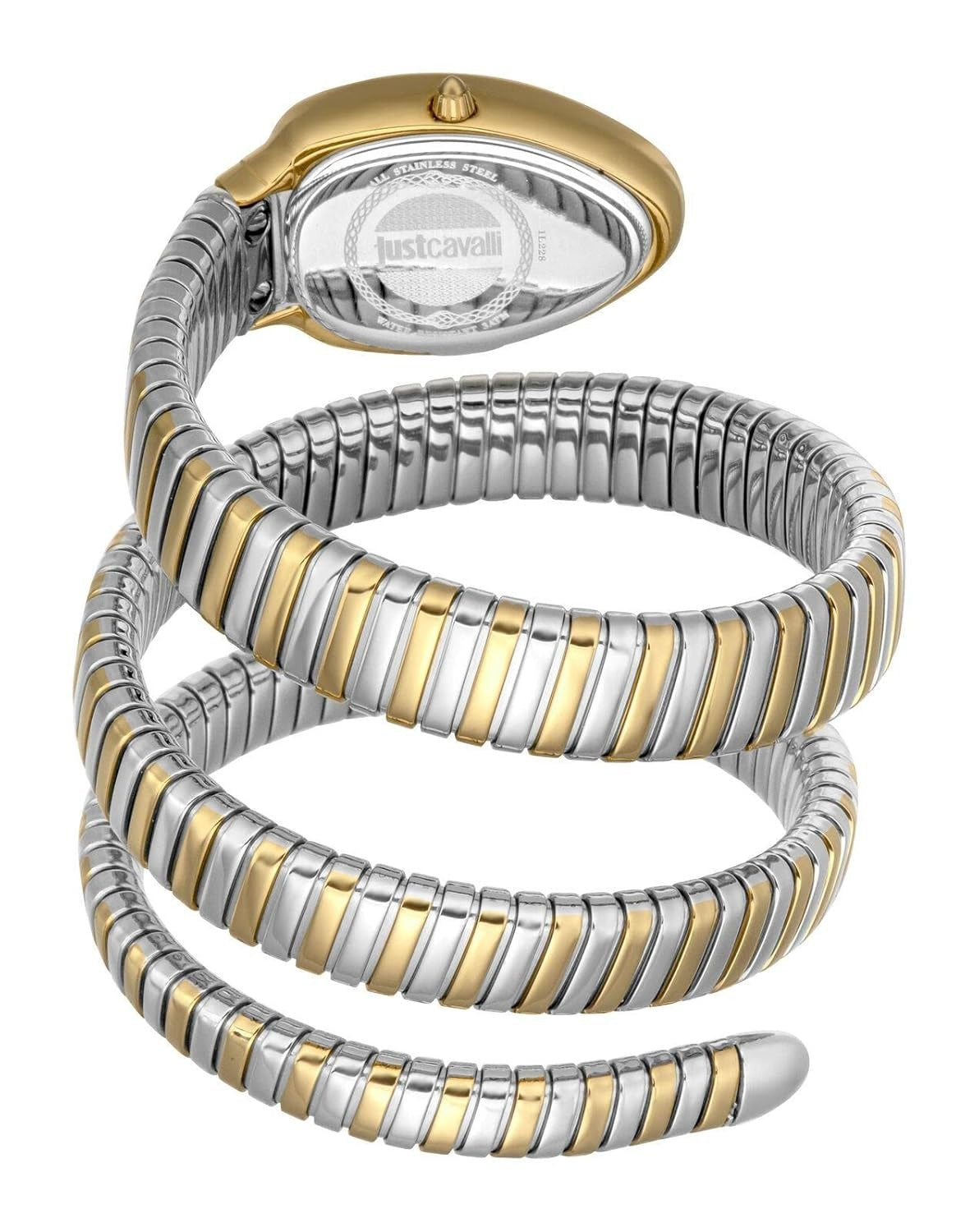 Just Cavalli Glam Evo 5 Silver Dial Two Tone Steel Strap Watch for Women - JC1L228M0065