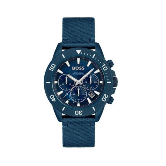Hugo Boss Admiral Chronograph Blue Dial Blue Nylon Strap Watch for Men - 1513919