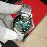 Tissot Seastar 1000 Powermatic 80 Automatic Green Dial Silver Mesh Strap Watch for Men - T120.407.11.091.00