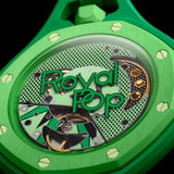 Swatch Royal Pop Green Dial Green Leather Strap Watch for Men - Green Eight