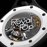 Swatch Royal Pop Black Dial Black Leather Strap Watch for Men - Ocho Negro