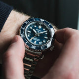 Seiko Prospex 1968 Heritage Divers GMT The Great Wave Limited Edition Blue Dial Silver Steel Strap Watch for Men - SPB509J1